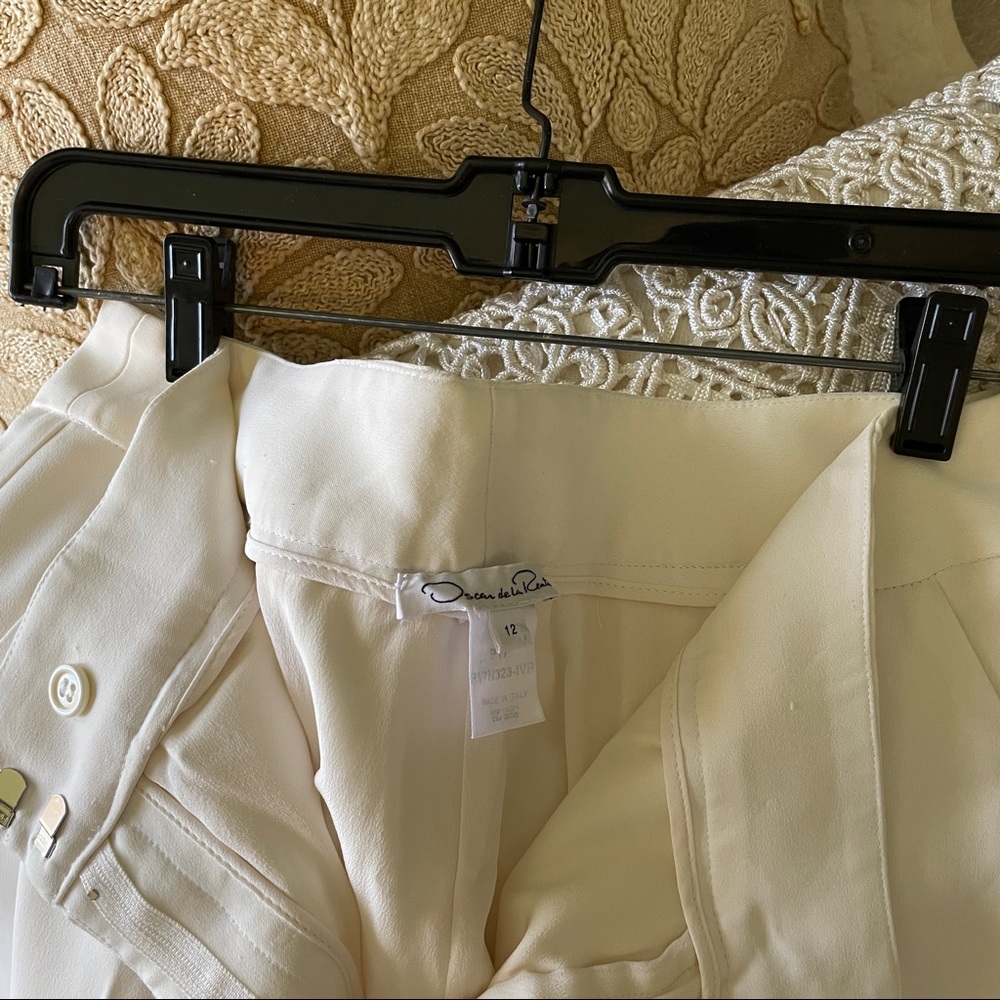 Oscar De la Renta cream Trouser slacks